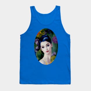 Elegant Vintage Style Collage Portrait of Beautiful Woman Tank Top